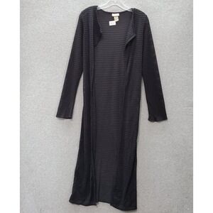 Mercury Women Sweater Medium Black Vintage Cardigan Long Open Front Knit Casual